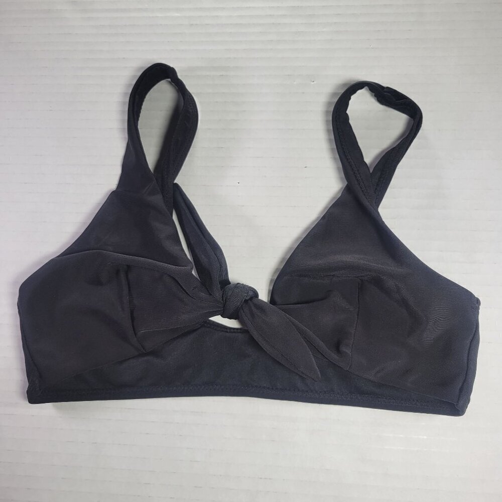 NA-KD Women Black Tie-Front Bikini Top Swimwear Size S